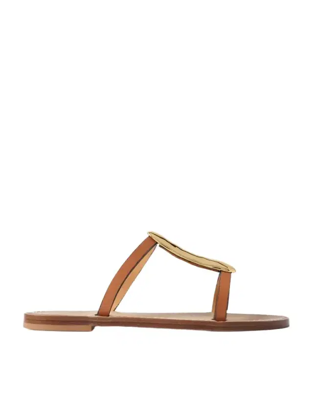 The Sahara Gold-tone And Leather Sandals