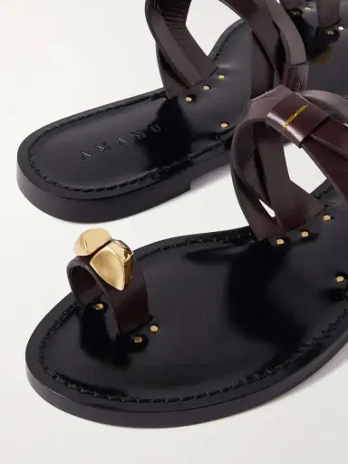 AMANU The Lagos Embellished Woven Leather Sandals | Thumbnail 4
