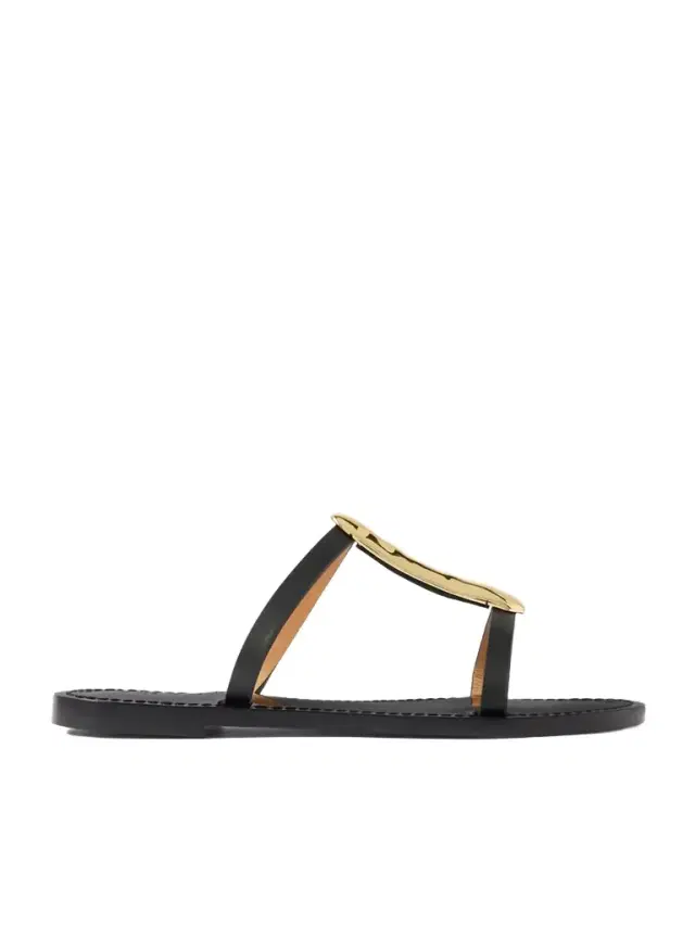The Sahara Gold-tone And Leather Sandals