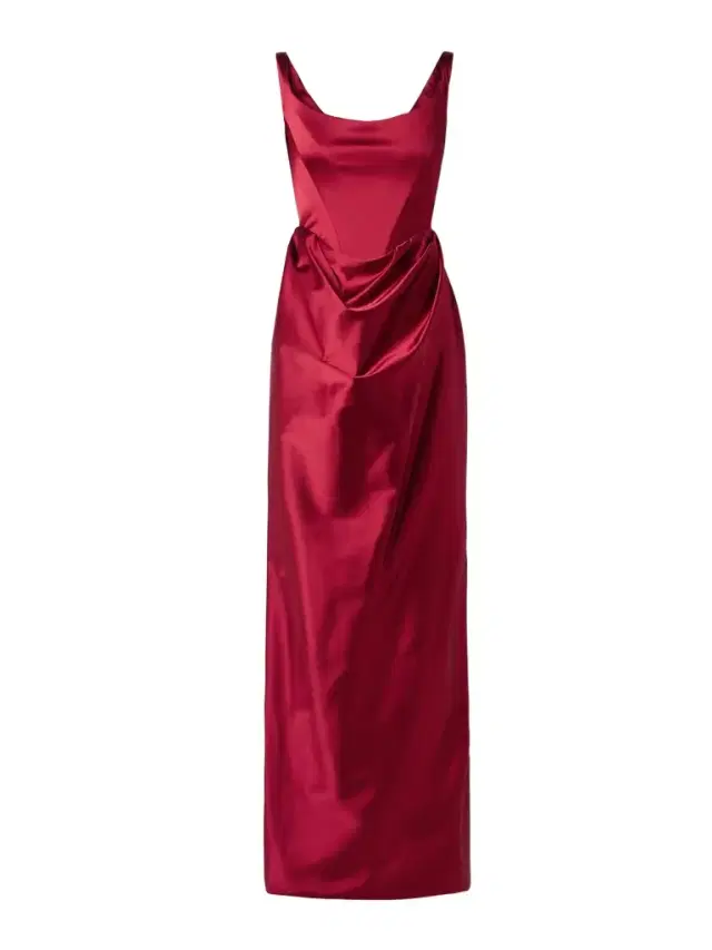 Nova Camille Off-the-shoulder Draped Satin Gown