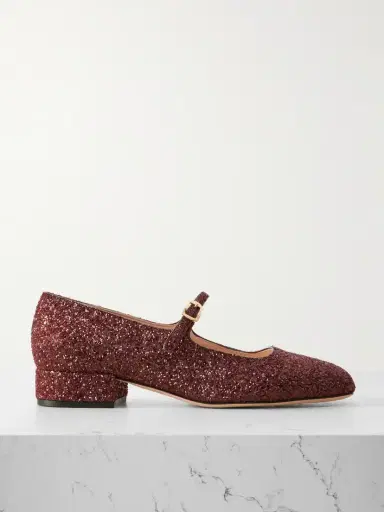BALLY Belkys Glittered Leather Mary Jane Pumps | Thumbnail 1