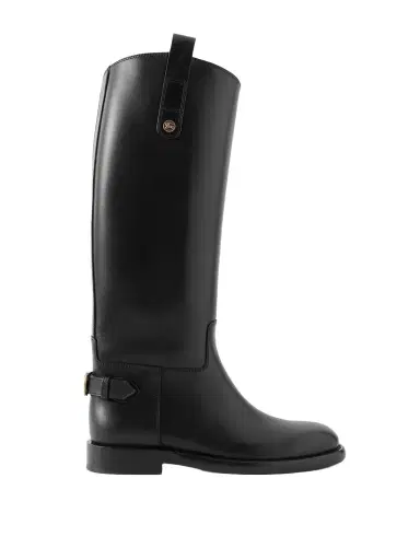Burberry Buckled Leather Knee Boots | Thumbnail 1 Burberry Buckled Leather Knee Boots | Thumbnail 1