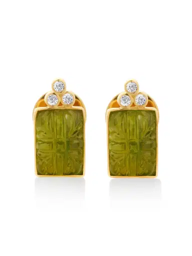 GAYA Rectangular Peridot Earrings | Thumbnail 1 GAYA Rectangular Peridot Earrings | Thumbnail 1