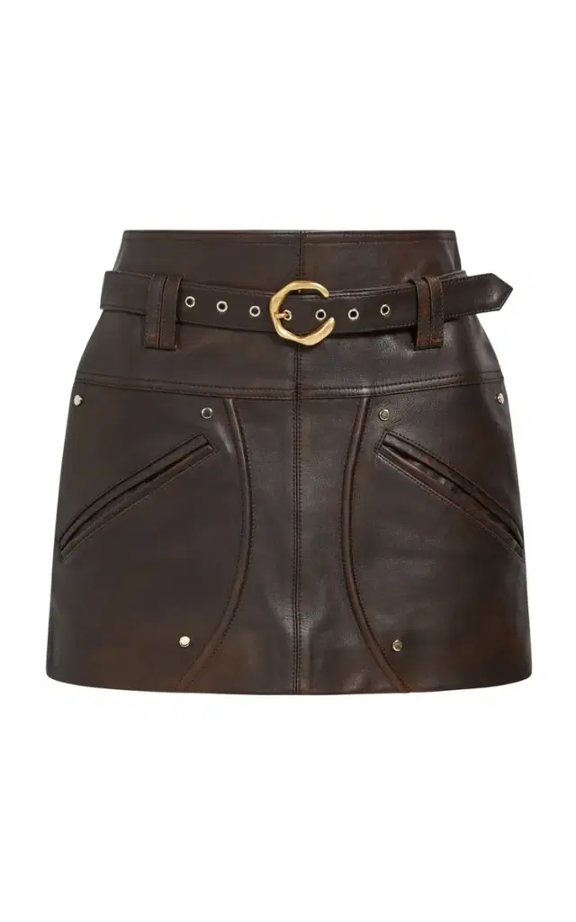Aje Vexa Pocket-Detailed Leather Mini Skirt