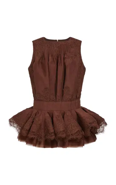 Aje Cressida Ruched Linen-Blend Mini Dress | Thumbnail 1