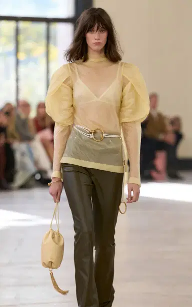 Aje Elodie Mid-Rise Bootleg Pants - Khaki | Thumbnail 2