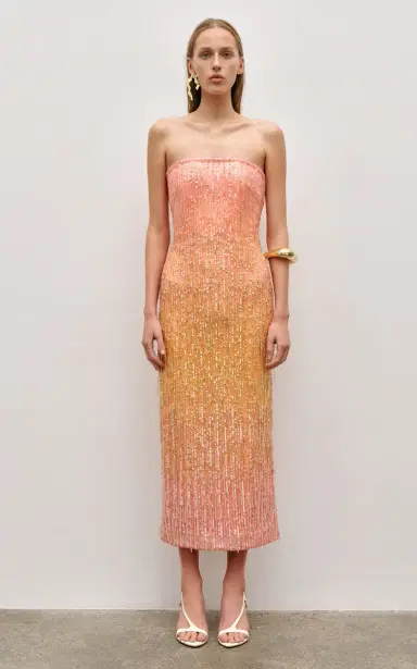 Aje Amulet Sequined Linen-Blend Midi Dress | Thumbnail 3
