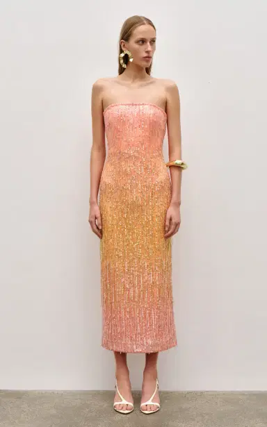 Aje Amulet Sequined Linen-Blend Midi Dress | Thumbnail 4
