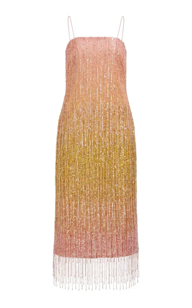 Aje Amulet Sequined Linen-Blend Midi Dress