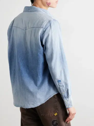 Visvim Social Sculpture Logo-Embroidered Denim Shirt - Men | Thumbnail 3 Visvim Social Sculpture Logo-Embroidered Denim Shirt - Men | Thumbnail 3