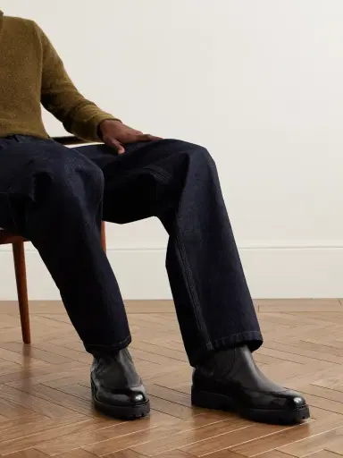 John Lobb Highland Smooth and Full-Grain Leather Chelsea Boots - Men | Thumbnail 2