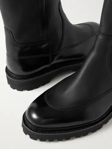 John Lobb Highland Smooth and Full-Grain Leather Chelsea Boots - Men | Thumbnail 5