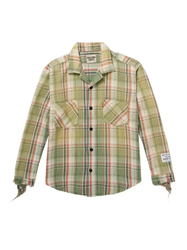Gallery Dept. Marley Logo-Appliquéd Distressed Checked Cotton-Flannel Shirt - Men