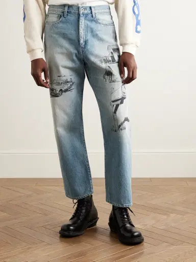 Neighborhood One of These Days Straight-Leg Printed Jeans - Men | Thumbnail 3 Neighborhood One of These Days Straight-Leg Printed Jeans - Men | Thumbnail 3