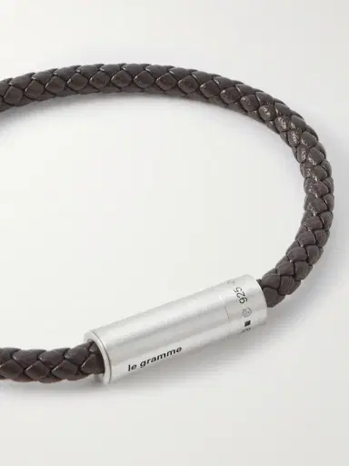 LE GRAMME 7g Sterling Silver and Leather Cable Bracelet - Men | Thumbnail 4