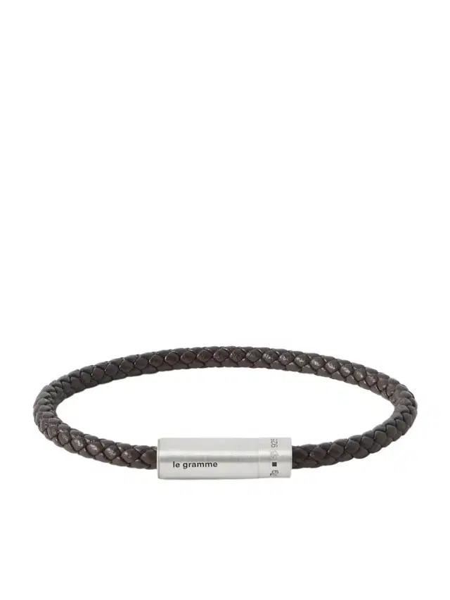 7g Sterling Silver and Leather Cable Bracelet - Men