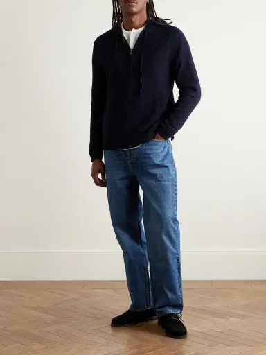 MR P. Mitchell Slim-Fit Merino Wool and Cashmere-Blend Zip-Up Hoodie - Men | Thumbnail 2