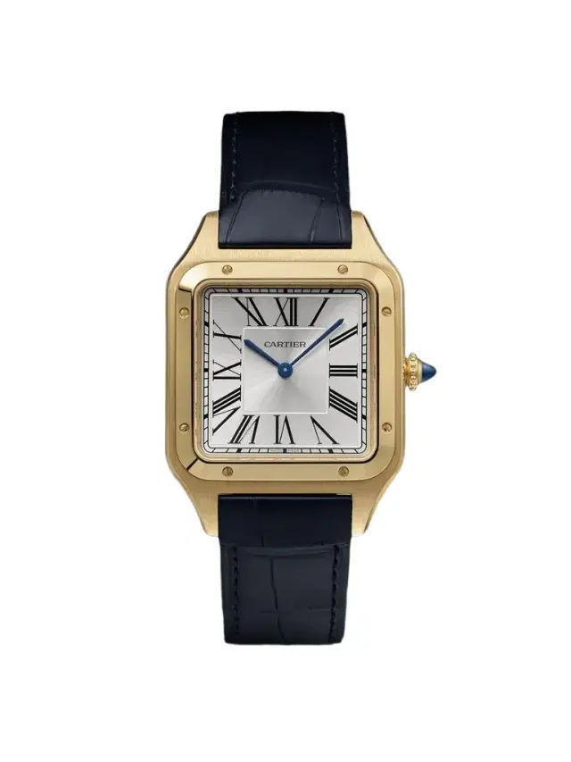 Cartier Santos-Dumont Extra-Large Hand-Wound 46.6mm 18-Karat Gold and Alligator Watch, Ref. No. WGSA0108 - Men