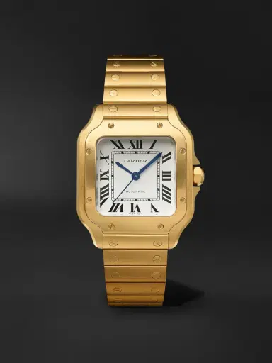 Cartier Santos de Medium Automatic 35.1mm 18-Karat Gold and Alligator Watch, Ref. No. WGSA0030 - Men | Thumbnail 1 Cartier Santos de Medium Automatic 35.1mm 18-Karat Gold and Alligator Watch, Ref. No. WGSA0030 - Men | Thumbnail 1