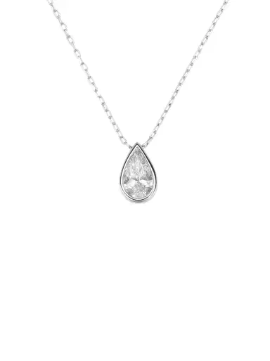 Wish Fine Jewelry 0.94ct Diamond 18K Gold Pear Necklace | Thumbnail 1