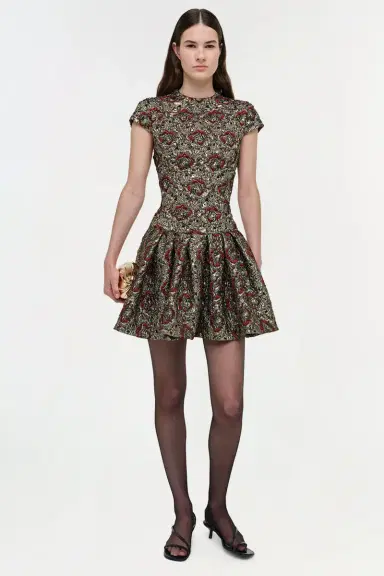 Simkhai Elowen Gilded Jaquard Mini Dress | Thumbnail 2 Simkhai Elowen Gilded Jaquard Mini Dress | Thumbnail 2