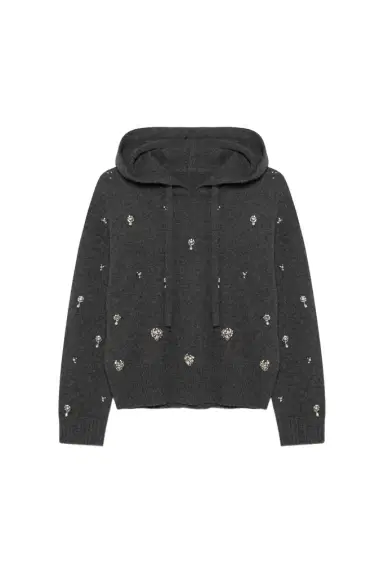 Simkhai Karmen Embellished Cashmere Hoodie | Thumbnail 1 Simkhai Karmen Embellished Cashmere Hoodie | Thumbnail 1
