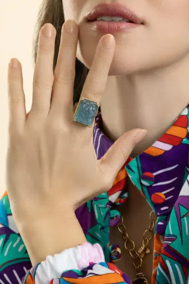 GOSHWARA Aqua Rectangle G-One Ring | Thumbnail 3 GOSHWARA Aqua Rectangle G-One Ring | Thumbnail 3