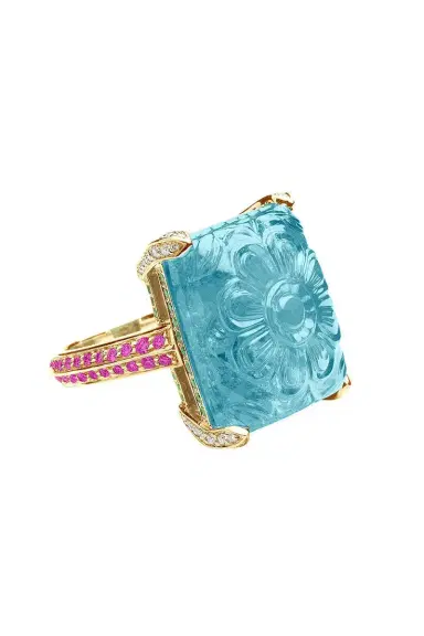 GOSHWARA Aqua Rectangle G-One Ring | Thumbnail 1 GOSHWARA Aqua Rectangle G-One Ring | Thumbnail 1