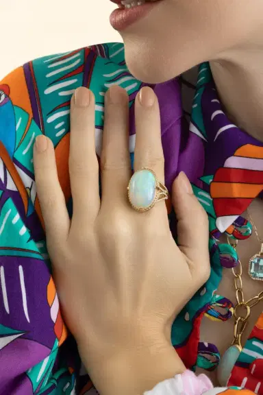 GOSHWARA Opal Diamond G-One Ring | Thumbnail 2 GOSHWARA Opal Diamond G-One Ring | Thumbnail 2
