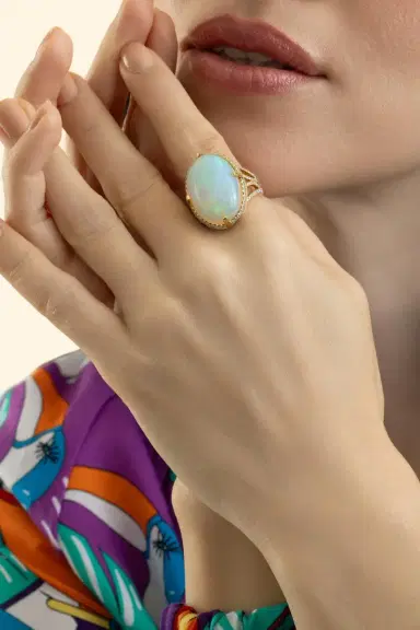 GOSHWARA Opal Diamond G-One Ring | Thumbnail 3 GOSHWARA Opal Diamond G-One Ring | Thumbnail 3