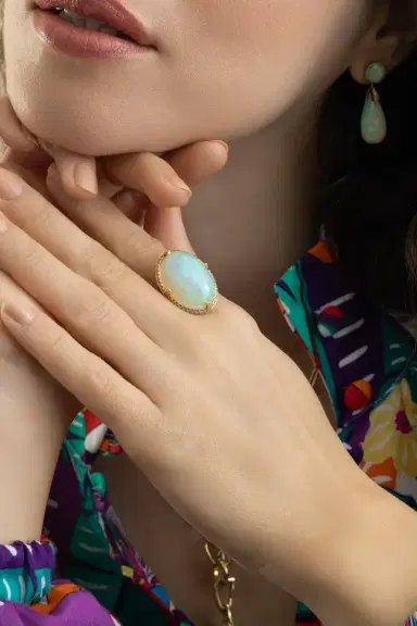 GOSHWARA Opal Diamond G-One Ring | Thumbnail 4 GOSHWARA Opal Diamond G-One Ring | Thumbnail 4