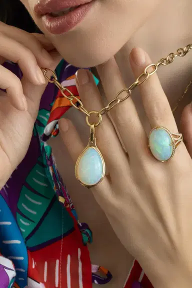 GOSHWARA Pear Opal Large G-One Pendant Necklace | Thumbnail 4 GOSHWARA Pear Opal Large G-One Pendant Necklace | Thumbnail 4