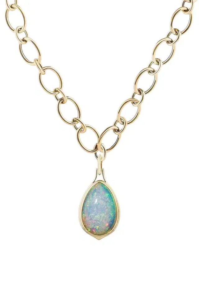 GOSHWARA Pear Opal Large G-One Pendant Necklace