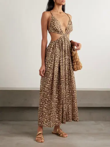 Zimmermann Wanderlust Cutout Leopard-print Cotton-voile Maxi Dress | Thumbnail 2 Zimmermann Wanderlust Cutout Leopard-print Cotton-voile Maxi Dress | Thumbnail 2