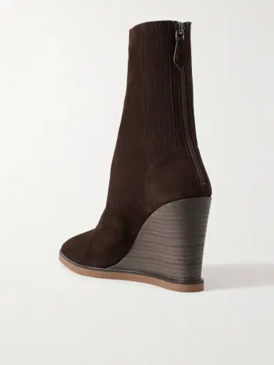 Aquazzura Saint Honoré 85 Suede Wedge Ankle Boots | Thumbnail 3