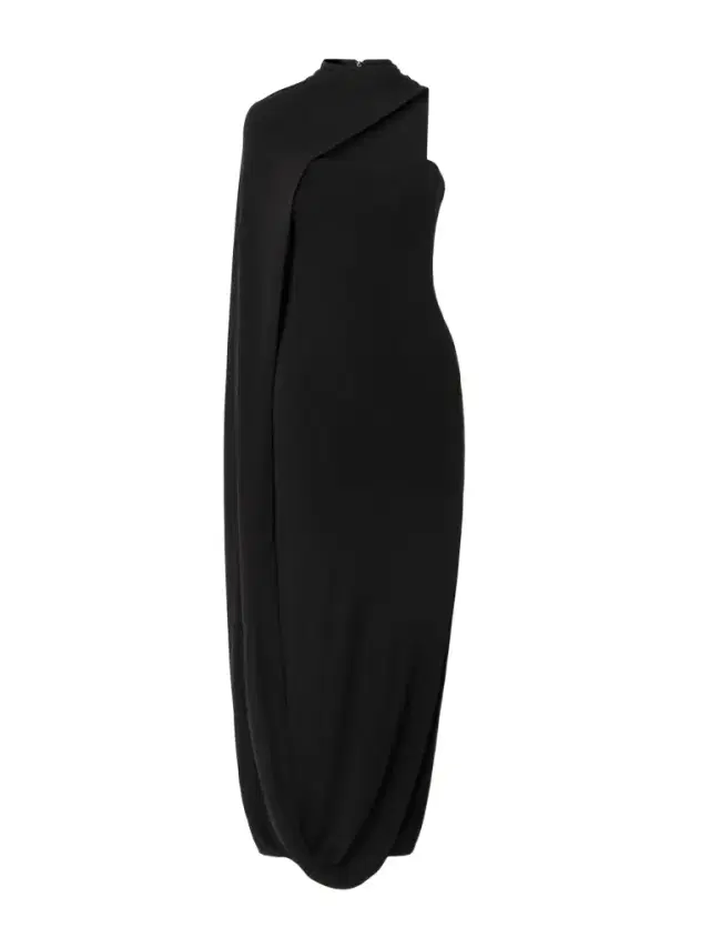 Corsica Strapless Cape-effect Stretch-crepe Maxi Dress
