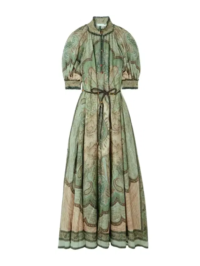 Wanderlust Belted Shirred Printed Silk-habotai Midi Dress