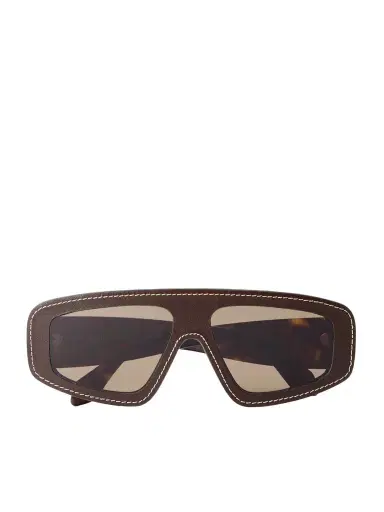Alaïa Mask D-frame Leather And Tortoiseshell Acetate Sunglasses | Thumbnail 1 Alaïa Mask D-frame Leather And Tortoiseshell Acetate Sunglasses | Thumbnail 1