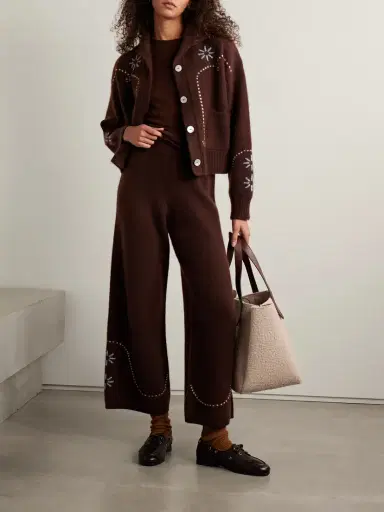 Calle Del Mar Intarsia-knit Cashmere Wide-leg Pants | Thumbnail 2