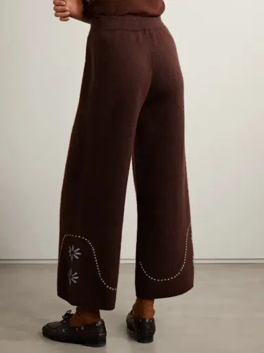 Calle Del Mar Intarsia-knit Cashmere Wide-leg Pants | Thumbnail 4