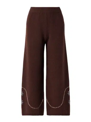 Calle Del Mar Intarsia-knit Cashmere Wide-leg Pants | Thumbnail 1
