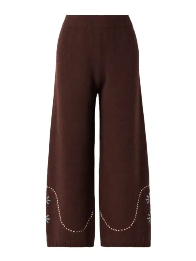 Calle Del Mar Intarsia-knit Cashmere Wide-leg Pants