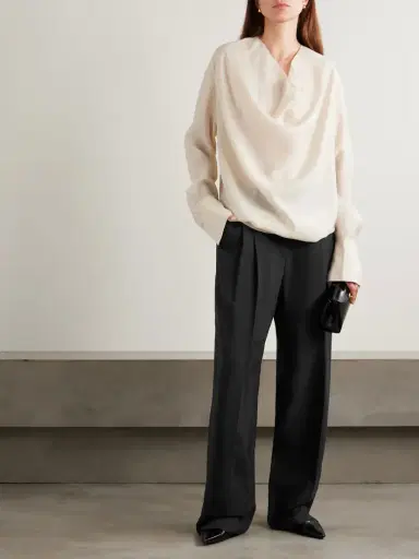TOTEME Pleated Woven Wide-leg Pants | Thumbnail 2