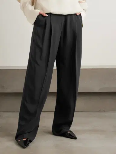 TOTEME Pleated Woven Wide-leg Pants | Thumbnail 3