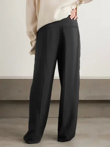 TOTEME Pleated Woven Wide-leg Pants | Thumbnail 4