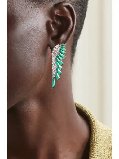 Garrard Wings 18-karat White Gold, Malachite And Diamond Earrings | Thumbnail 2 Garrard Wings 18-karat White Gold, Malachite And Diamond Earrings | Thumbnail 2