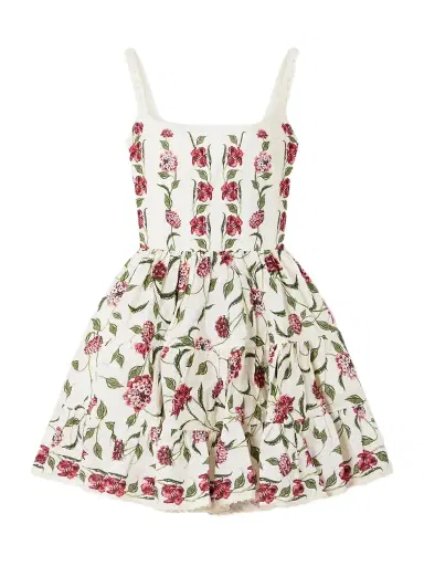 Agua by Agua Bendita Granadilla Tiered Floral-print Linen Mini Dress | Thumbnail 1 Agua by Agua Bendita Granadilla Tiered Floral-print Linen Mini Dress | Thumbnail 1
