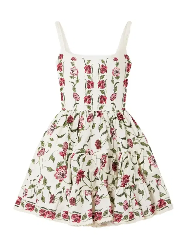 Granadilla Tiered Floral-print Linen Mini Dress