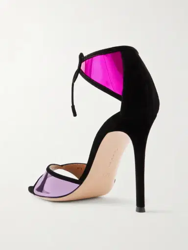 Gianvito Rossi 105 Suede-trimmed Mirrored-leather Sandals | Thumbnail 3