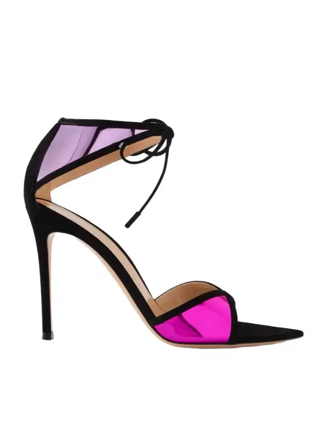 105 Suede-trimmed Mirrored-leather Sandals